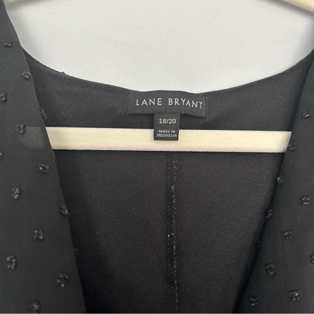 Lane Bryant long sleeve swiss‎ dot black top - Picture 4 of 8